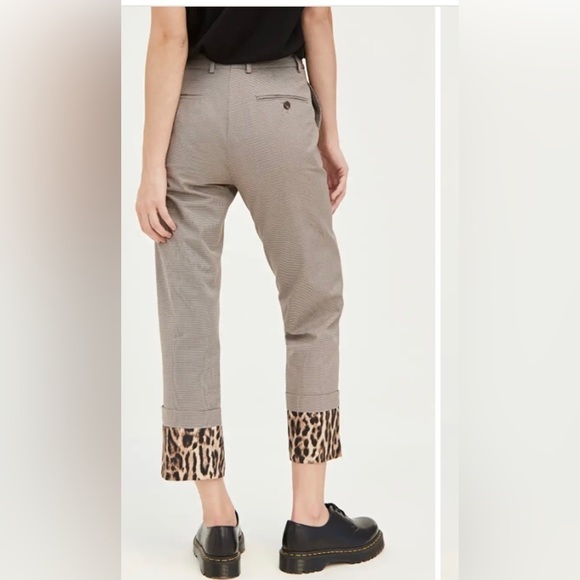 R13 Women’s Mini Houndstooth Trousers With Fold-over Cuffs - Picture 13 of 15